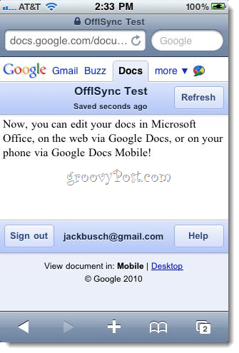 „OffiSync“: sinchronizuokite „Google“ dokumentus su „Office 2010“