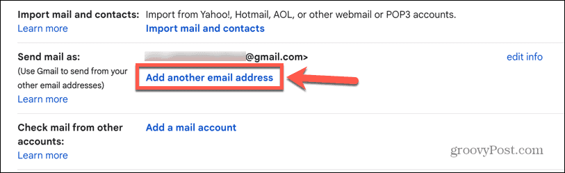 gmail pridėkite kitą el. pašto adresą