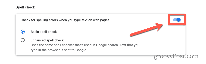 Jei „Google“ dokumentų rašybos tikrinimas neveikia, gali reikėti išjungti „Chrome“ integruotą rašybos tikrinimą