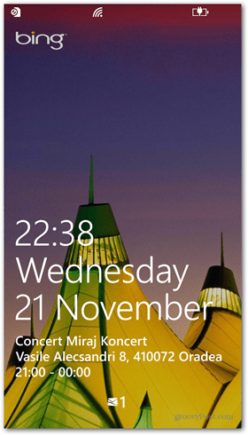 „Windows Phone 8“ užrakinimo ekrano greitoji būsena