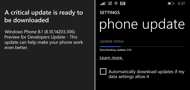 „Windows Phone“ atnaujinimas