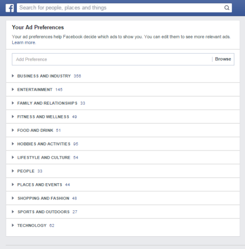 „facebook“ skelbimų nuostatų kategorijos