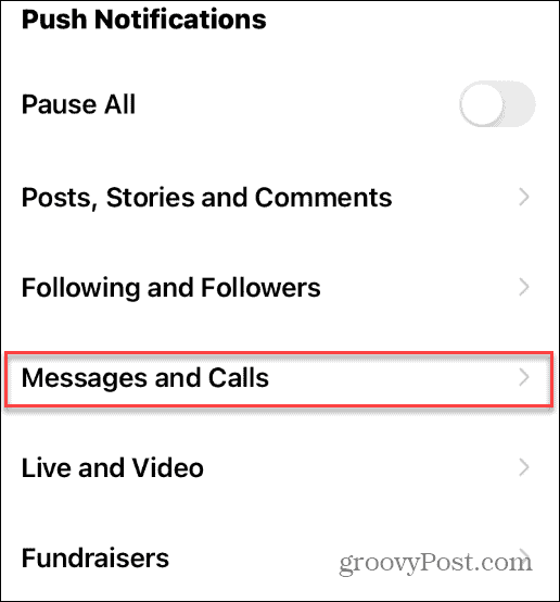 instagram žinutės ir skambučiai