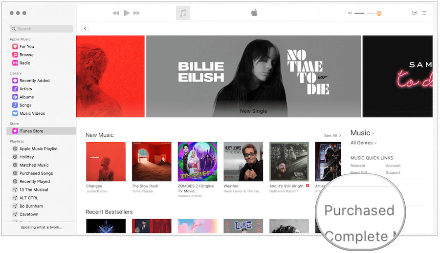 „iTunes“, įsigytą „Mac“