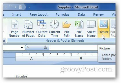„Excel“ antraštės poraštė 5