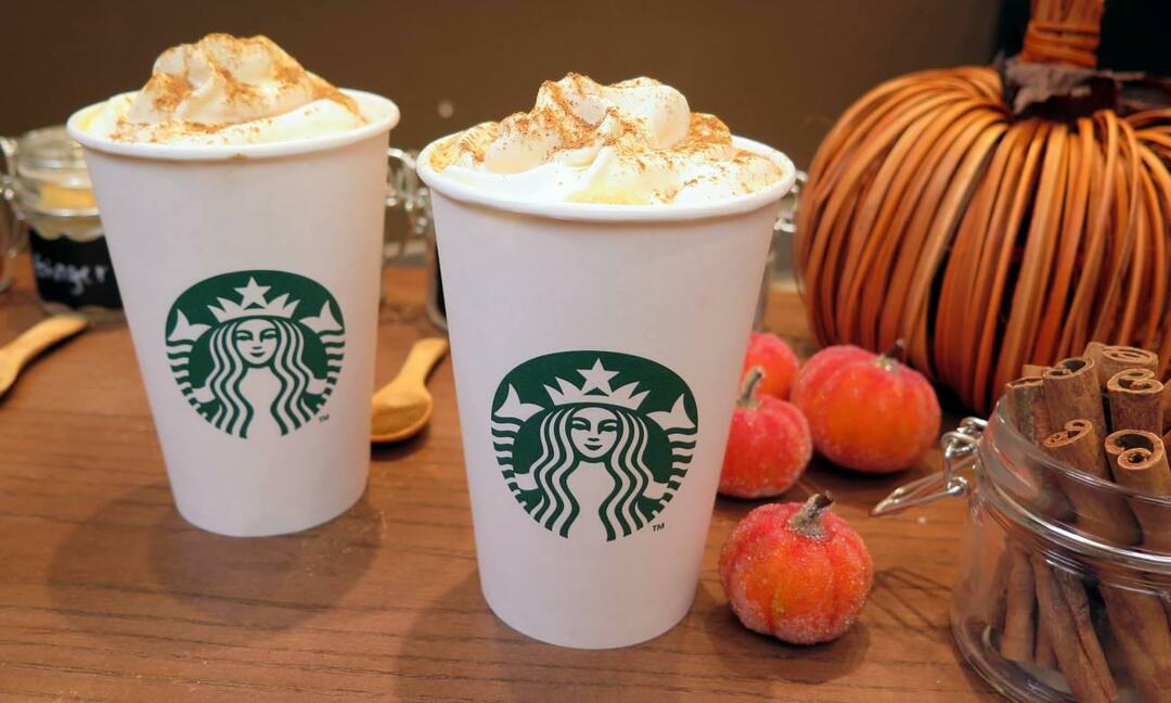 Kiek kalorijų moliūgų prieskonių latte? Ar dėl moliūgų latte priaugate svorio? Starbucks Pumpkin spice latte