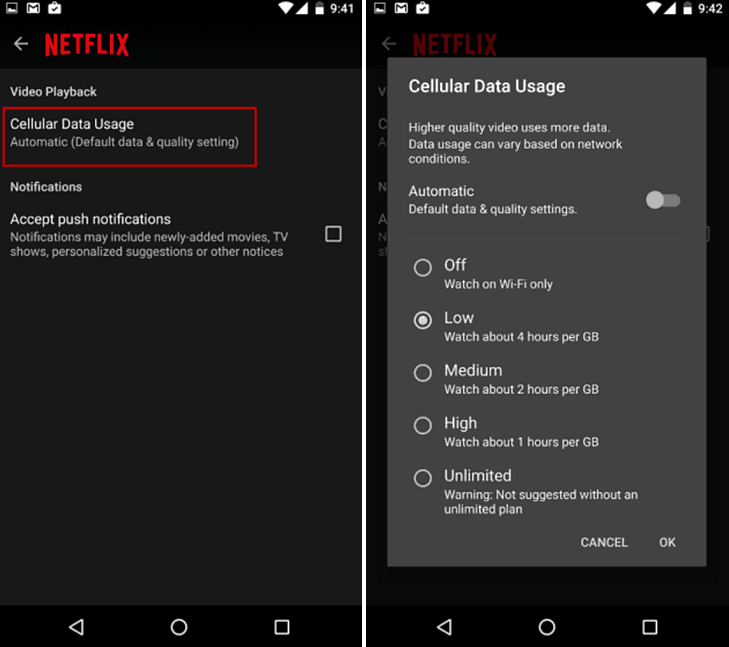 Apribokite „Netflix“ duomenų naudojimą „Android“ ar „iPhone“, kad išvengtumėte per didelių mokesčių