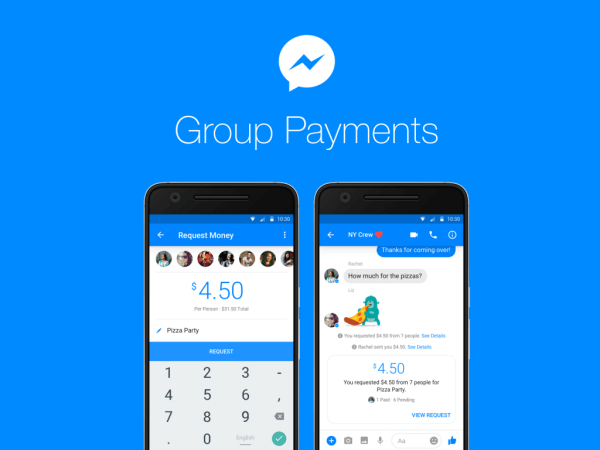 „Facebook“ vartotojai dabar gali siųsti arba gauti pinigus tarp „Messenger“ žmonių grupių.