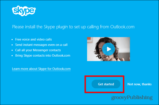 „Skype HD Outlook“