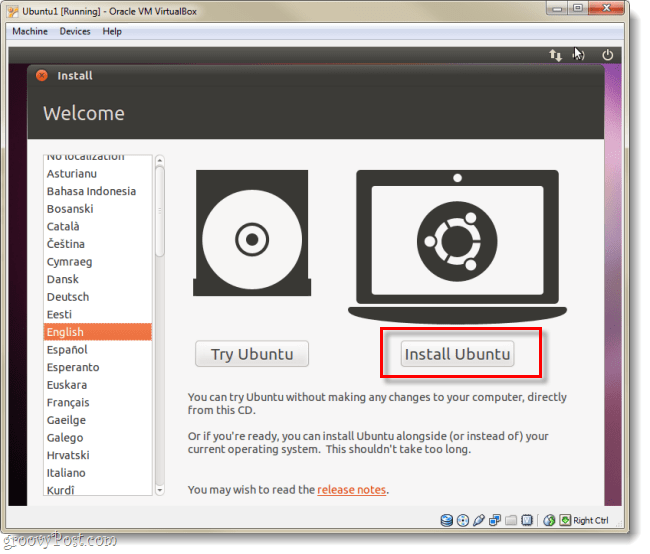 įdiegti „Ubuntu“ 