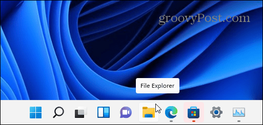 „File Explorer“ piktogramos užduočių juosta