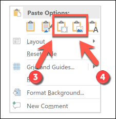 Papildomos „PowerPoint“ įklijavimo parinktys