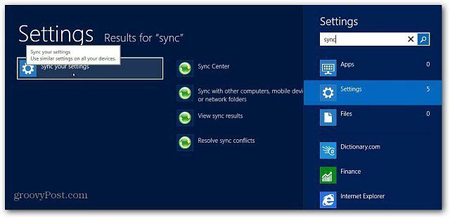 Kaip valdyti „Windows 8“ sinchronizavimo funkciją