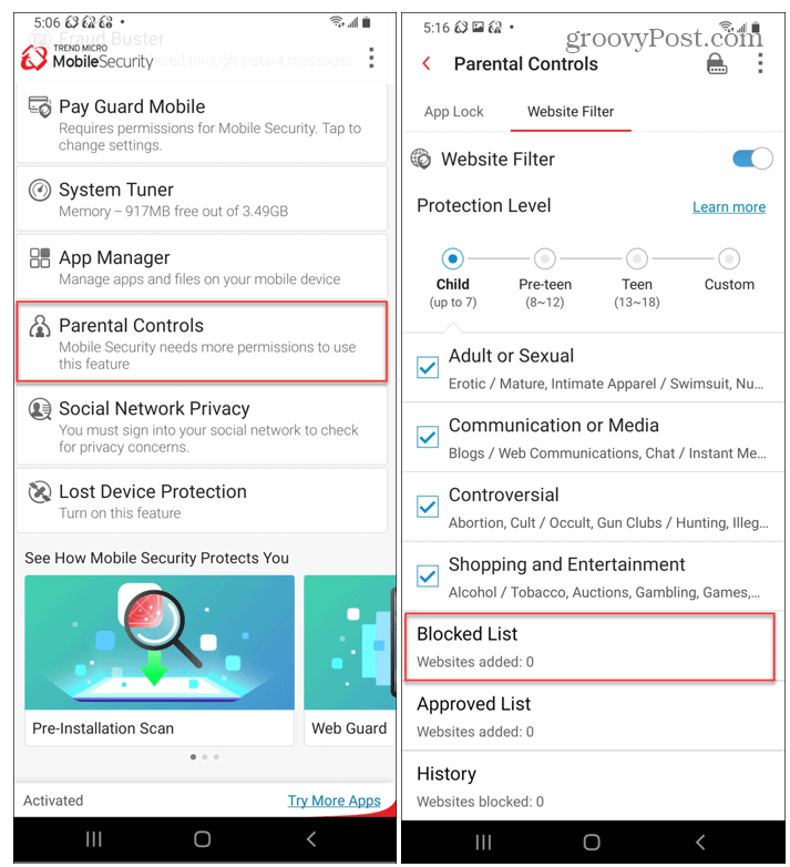 Trend Micro Parental Control