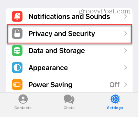 Privatumo ir saugos nustatymai „Telegram“ „iPhone“.
