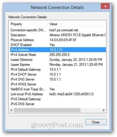 „Windows 8“ laikmenų prieigos kontrolės (MAC) adresas