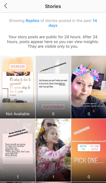 Peržiūrėkite „Instagram Stories“ IG duomenis, 6 žingsnis.