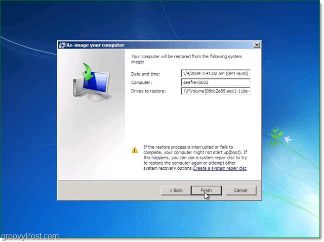 įsitikinkite, kad jūsų „Windows 7“ sistemos vaizdas yra teisingas