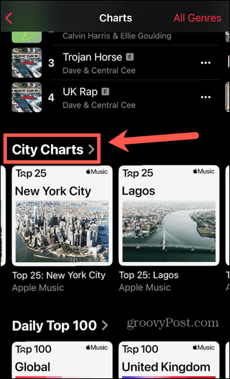 Apple muzikos topų miestų topai