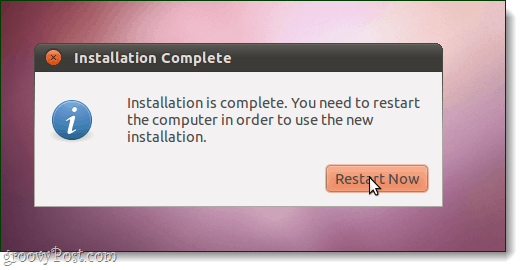 „Ubuntu“ diegimas baigtas