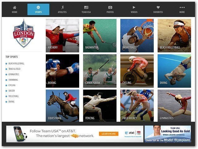 „NBC Olympics App iPad“