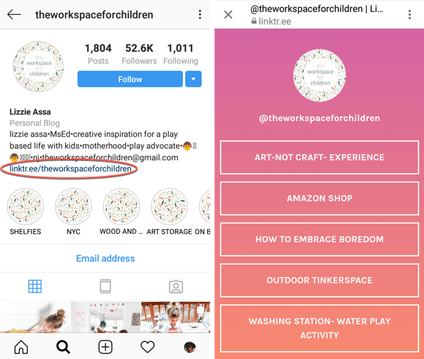 3 pavyzdys, kaip pridėti ar bendrinti nuorodą į „Instagram“.
