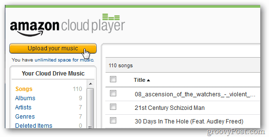 „Amazon Cloud Player“ įkelkite savo muziką