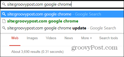 „Chrome“ ieško tik vienoje svetainėje