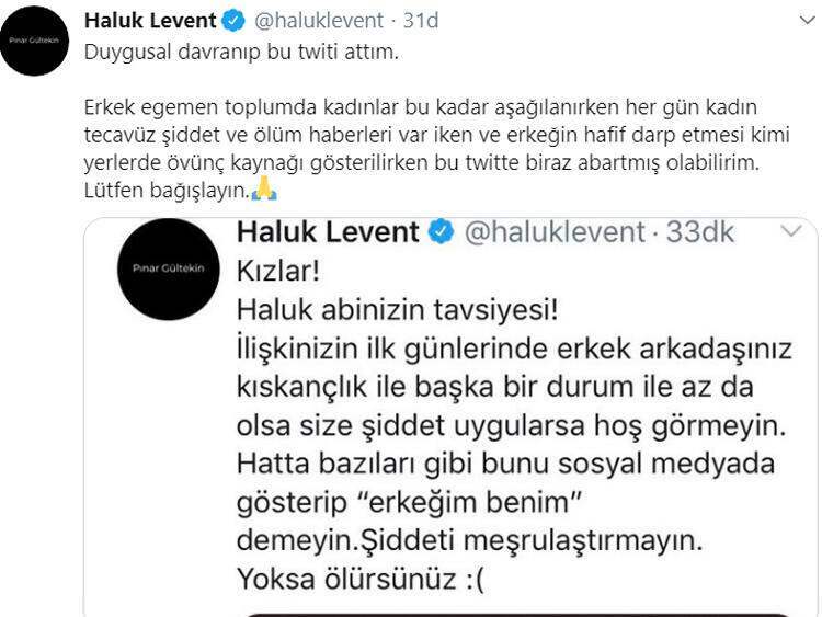 Haluk Levent Pınar Gültekin reakcija pasidalinus nužudymu susirinko!