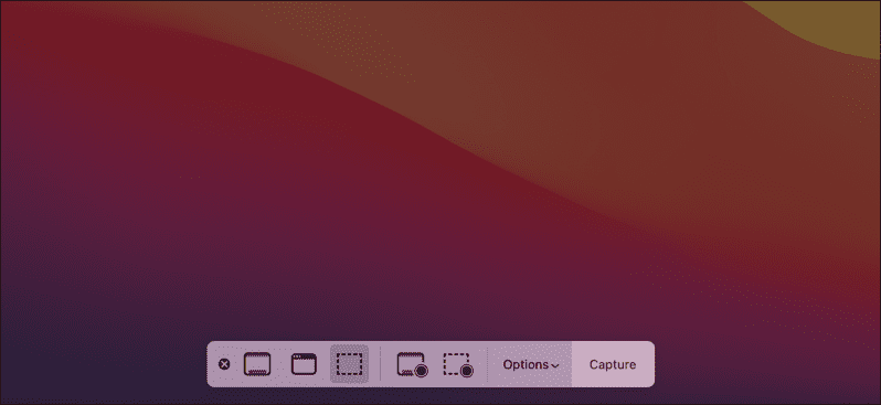 „Mac“ ekrano kopijos parinkčių juosta