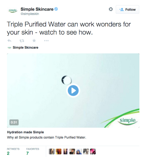 Paprastas odos priežiūros „Twitter“ vaizdo įrašo produkto reklaminis skelbimas