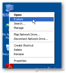 Paleiskite „Windows Explorer“