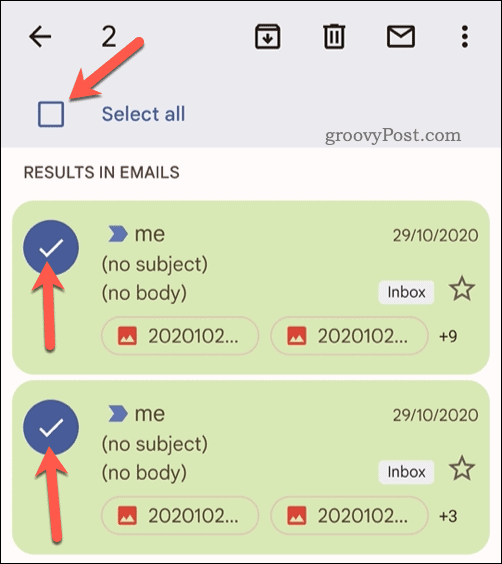 Pasirinkite „Gmail“ el. laiškus mobiliajame telefone