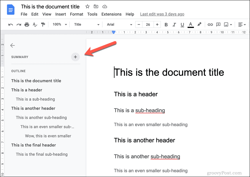 „Google“ dokumentų dokumento kontūras