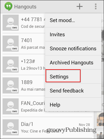 „Hangout“ SMS