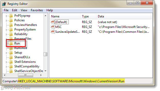 paleisti paleisties Windows registro esamą versiją 