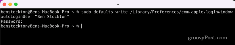 Įgalinkite automatinį prisijungimą „Mac“ naudodami terminalą
