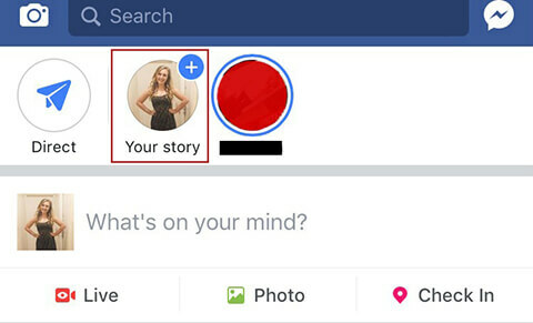 Sukurkite savo pirmąją „Facebook“ istoriją.