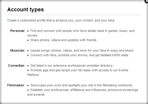 Nauji „MySpace“ profilio vaidmenys