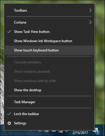 įgalinti jaustukų „Windows 10“ klaviatūrą
