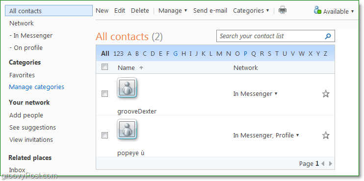 tvarkykite savo kontaktus naudodami „Windows Live“ žmones