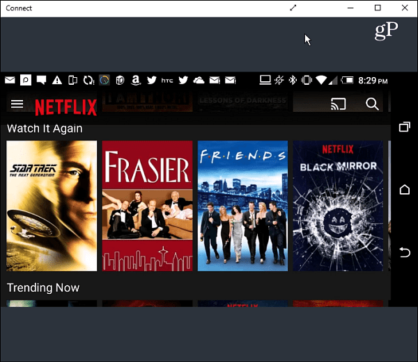 „Netflix“ kraštovaizdžio „Android Connect“