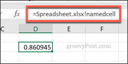 Pavadinta langelio nuoroda iš išorinio „Excel“ failo