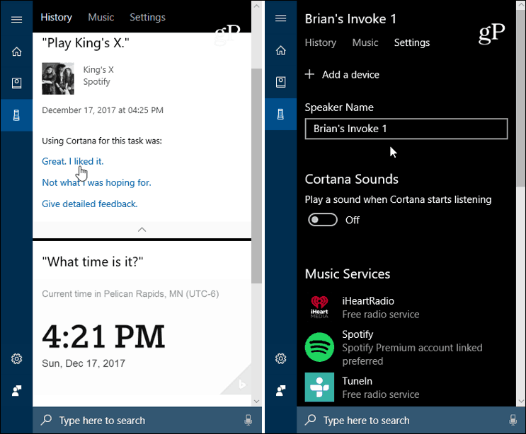 „Cortana“ „Windows 10“ iškvietimo nustatymai
