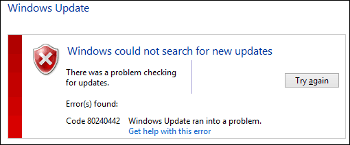 Originali „Windows“ naujinimo klaida
