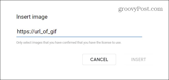 įterpti GIF per URL