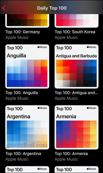 Apple muzikos topų 100 geriausių šalių