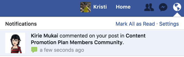 Gaukite pranešimą, kai kas nors prašo prisijungti prie jūsų „Facebook“ grupės.