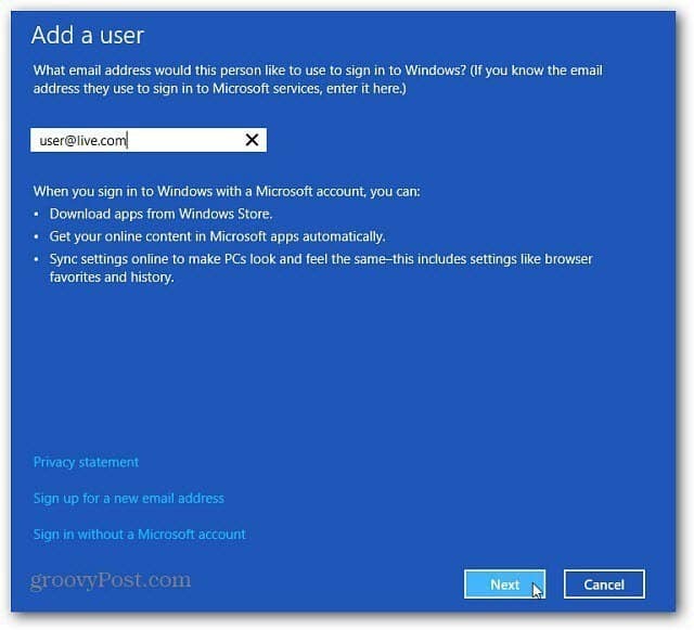 Kaip pridėti ir valdyti naujus vartotojus sistemoje Windows 8
