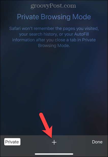 Bakstelėkite pliuso piktogramą „Safari“, naudodami „iOS“